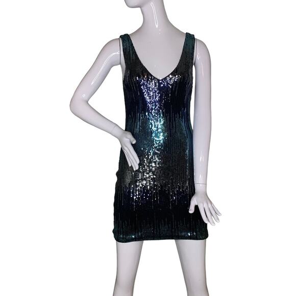 As U Wish Bodycon Mini Women's Dress Size M Sequined Sleeveless - Picture 1 of 9